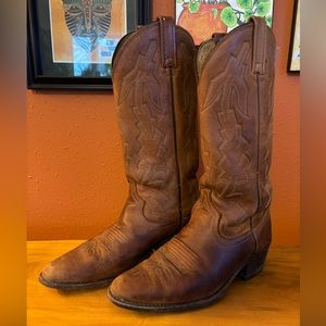 Vintage Embroidered Leather Dan Post Western Cowboy Boots size 7